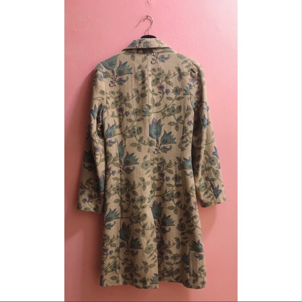 Floral Jacquard Long Coat - Picture 2 of 3